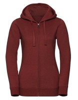 Ladies` Authentic Melange Zipped Hood Sweat