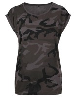 Ladies Camo Extended Shoulder Camo Tee