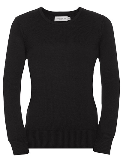 Ladies` Crew Neck Knitted Pullover