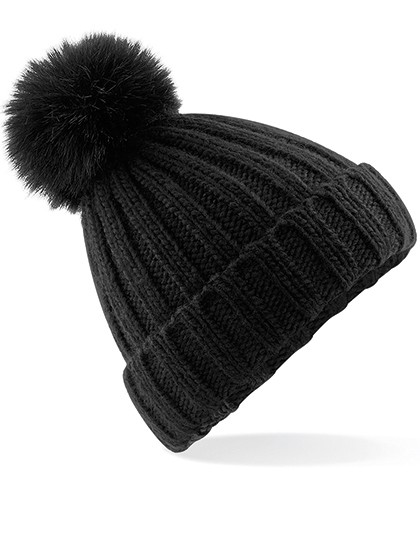 Verbier Faux Fur Pop Pom Chunky Beanie