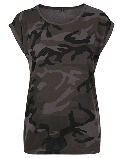 Ladies Camo Extended Shoulder Camo Tee