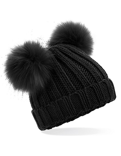 Infant Faux Fur Double Pom Pom Beanie