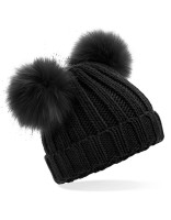 Infant Faux Fur Double Pom Pom Beanie